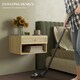 image 5 of Floating Nightstands Set of 2 with Rattan Drawer and Storage Shelf for Bedroom