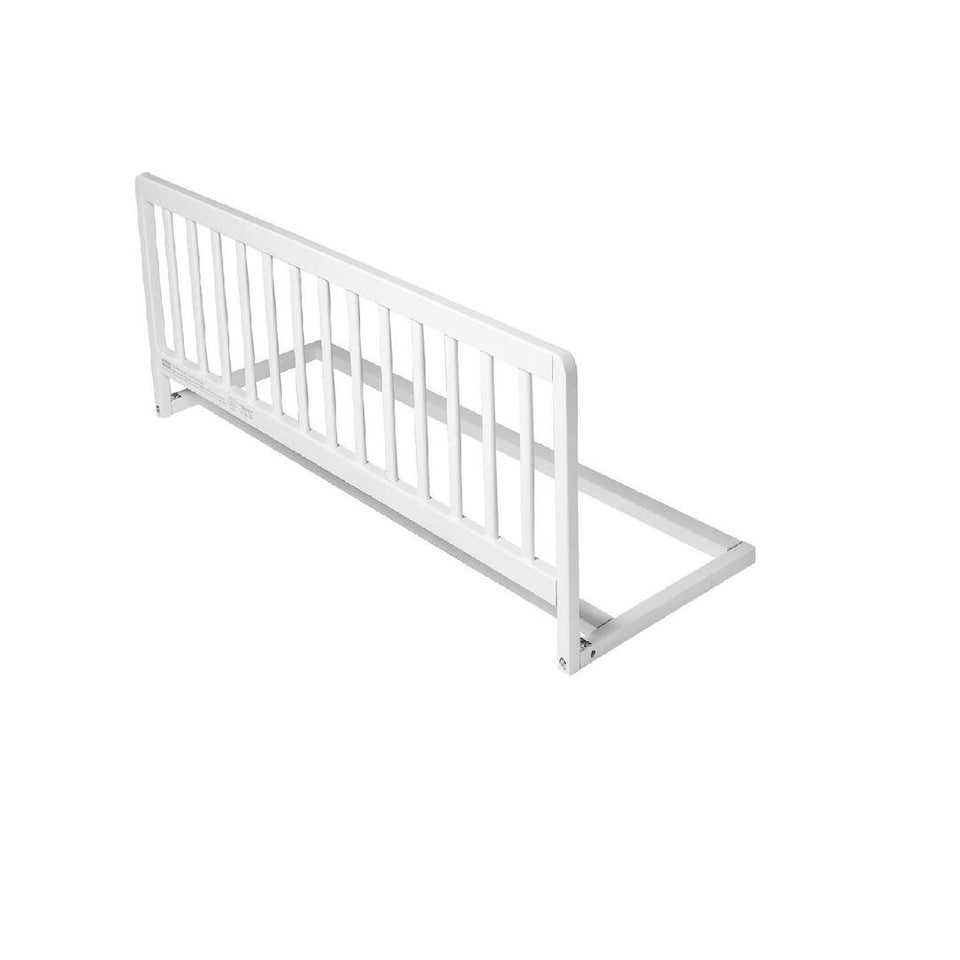image 1 of Safetots Narrow Wooden Bed Guard, White, 38cm High x 90cm Wide, Toddler Bedrail for Safety, Secure Child Bed Rail