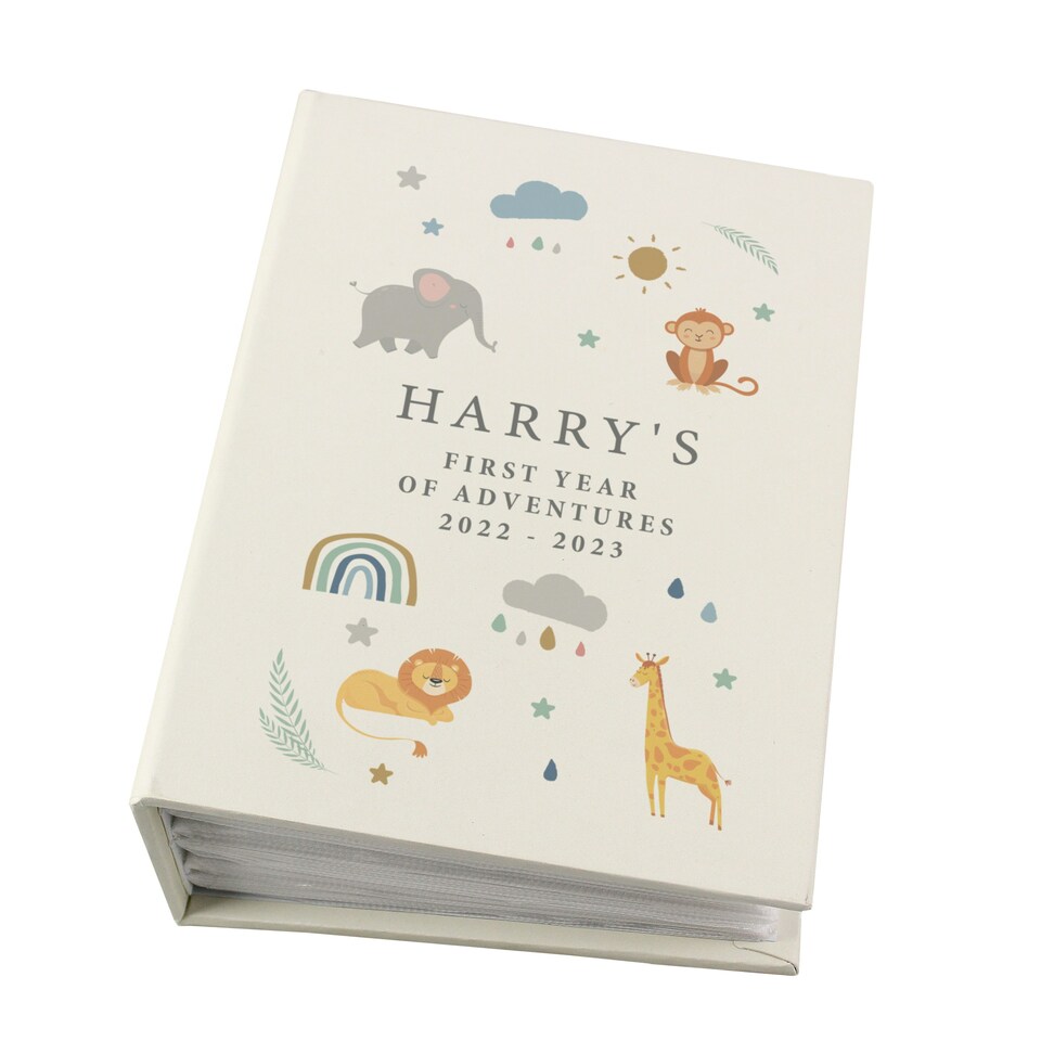 image 1 of Personalised Animals 6x4 Photo Album White