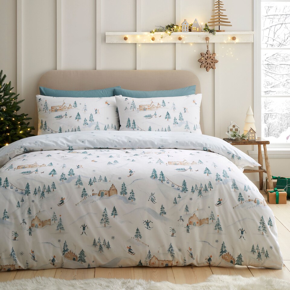 image 1 of D & D Ski Village Duvet Cover Set Natural