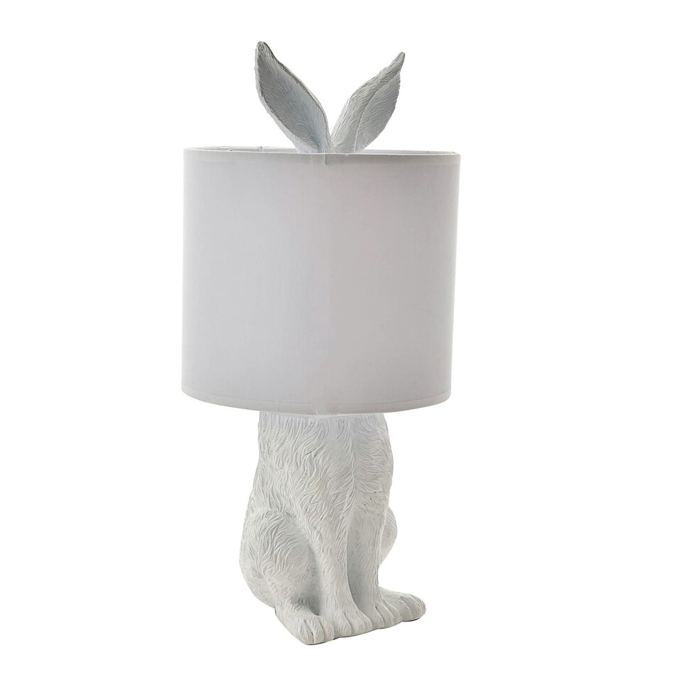 image 1 of Hestia Hiding White Rabbit Table Lamp White