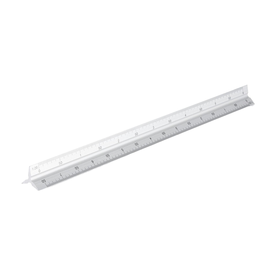 image 1 of XD Collection Triangle Aluminium Ruler - Silver - One Size