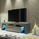 image 5 of TV Unit 160cm Grey Gloss Door Grey Matt Body with LED and Glass Sides Grey
