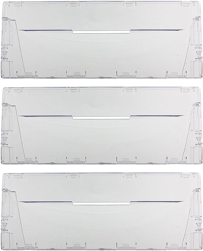 image 1 of SPARES2GO Plastic Drawer Flap Front Handle for Hotpoint RFA52 RFAA52 Fridge Freezer (Pack of 3)