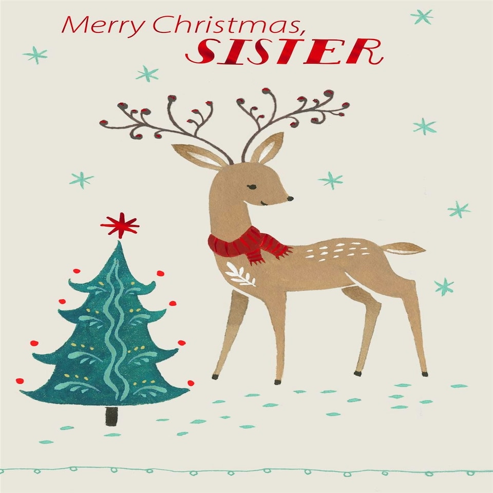 image 1 of Stag Design Sister Christmas Card