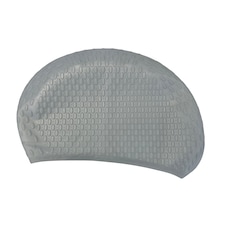 Simply Swim Adult Long Hair Silicone Bubble Cap - Silver