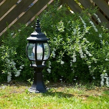 ValueLights Black Windsor Outdoor Post Topper Light with 6W Warm White Bulb Black
