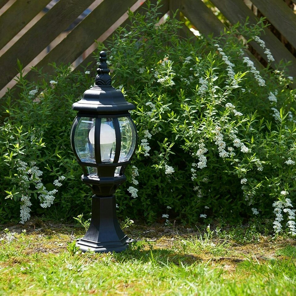 image 1 of ValueLights Black Windsor Outdoor Post Topper Light with 6W Warm White Bulb Black