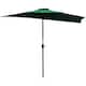 image 1 of Outsunny 3(m) Half Round Parasol Garden Sun Umbrella with Crank Green