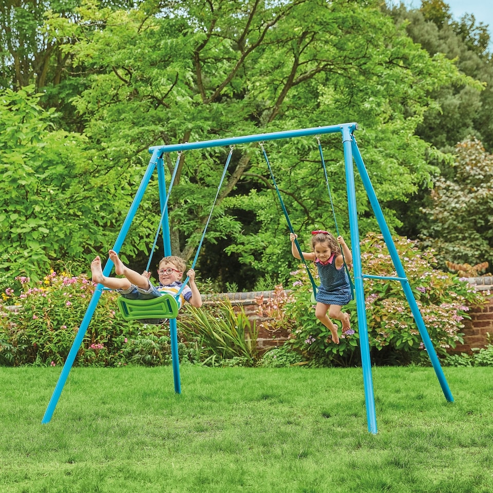 image 1 of TP Deluxe Double Metal Swing Set