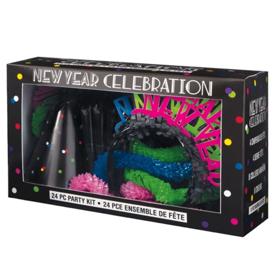Neon Dots New Year Party Kit for 8