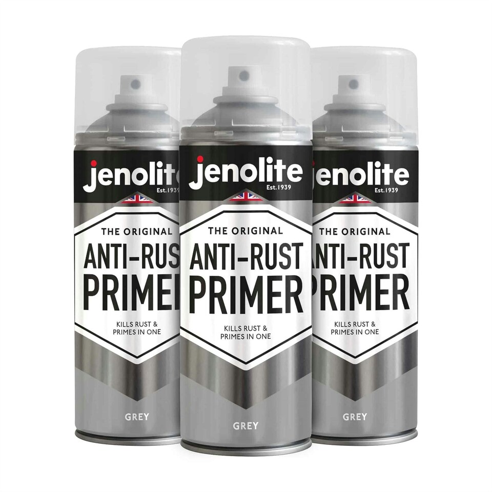 image 1 of Jenolite Rust Resistant Anti-Rust Primer Spray - Grey - 400ml - 3-Pack