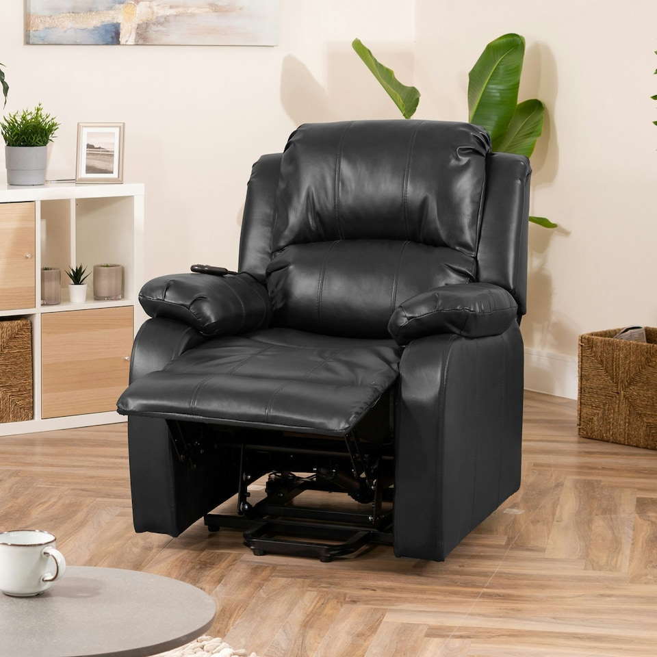 image 1 of Northfield Dual Motor Massage Heat Riser Recliner Chair - Black