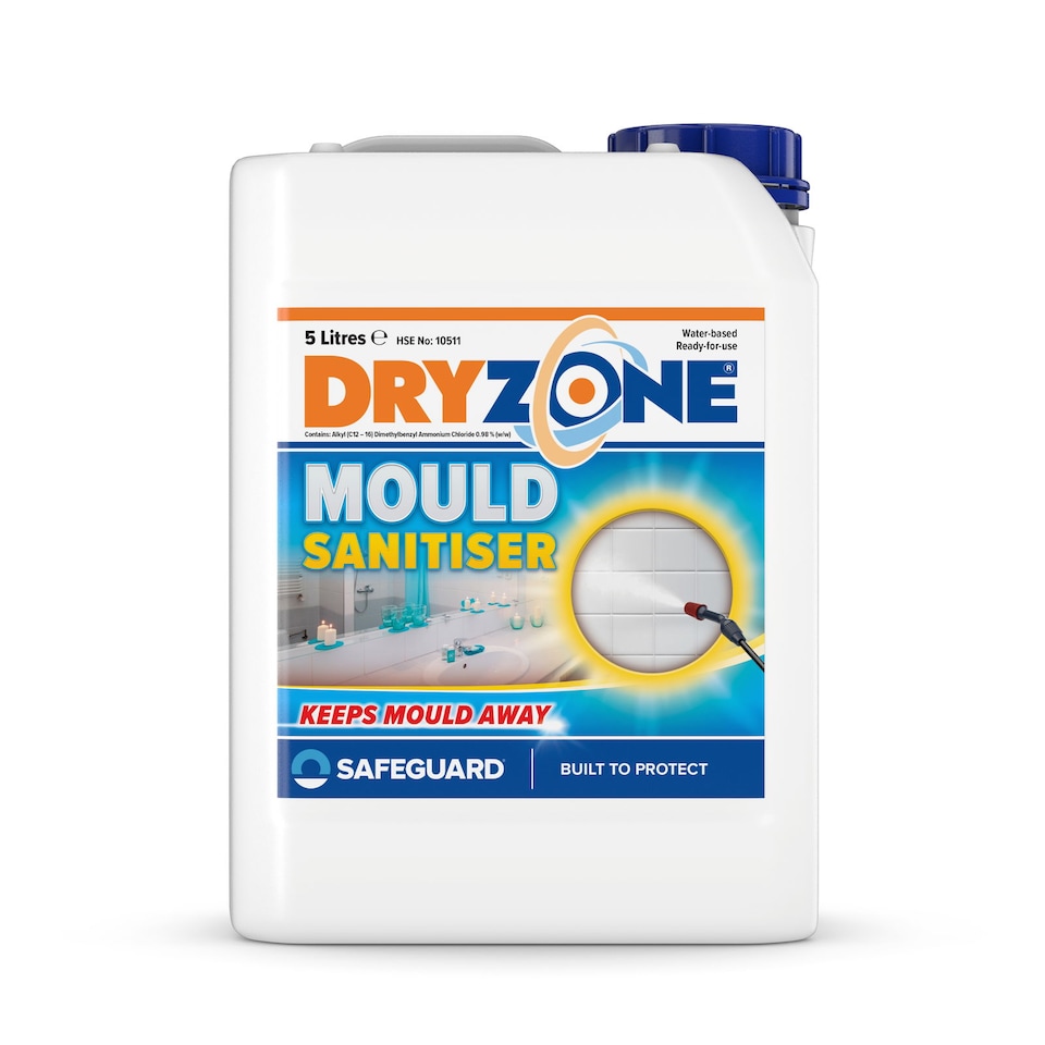 image 1 of Dryzone Mould Sanitiser (5L) - Powerful Biocidal Cleaner for Mould & Biological Growth for Walls, Kitchen, Bathrooms & Interiors