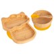 image 1 of Tiny Dining Children's Bamboo Suction Llama Dinner Set - Yellow