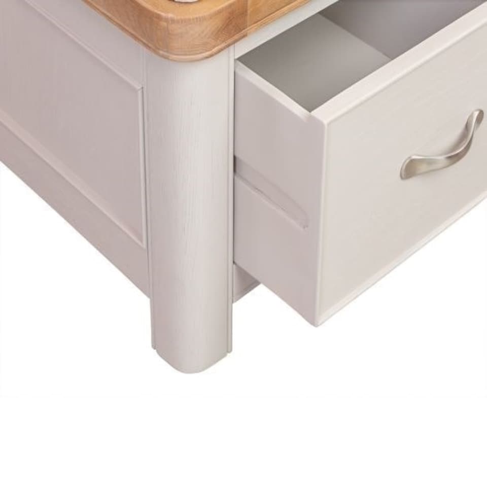 image 1 of Bologna Painted Double Wardrobe with 2 Drawers - L57 x W102 x H191 cm - Oak White