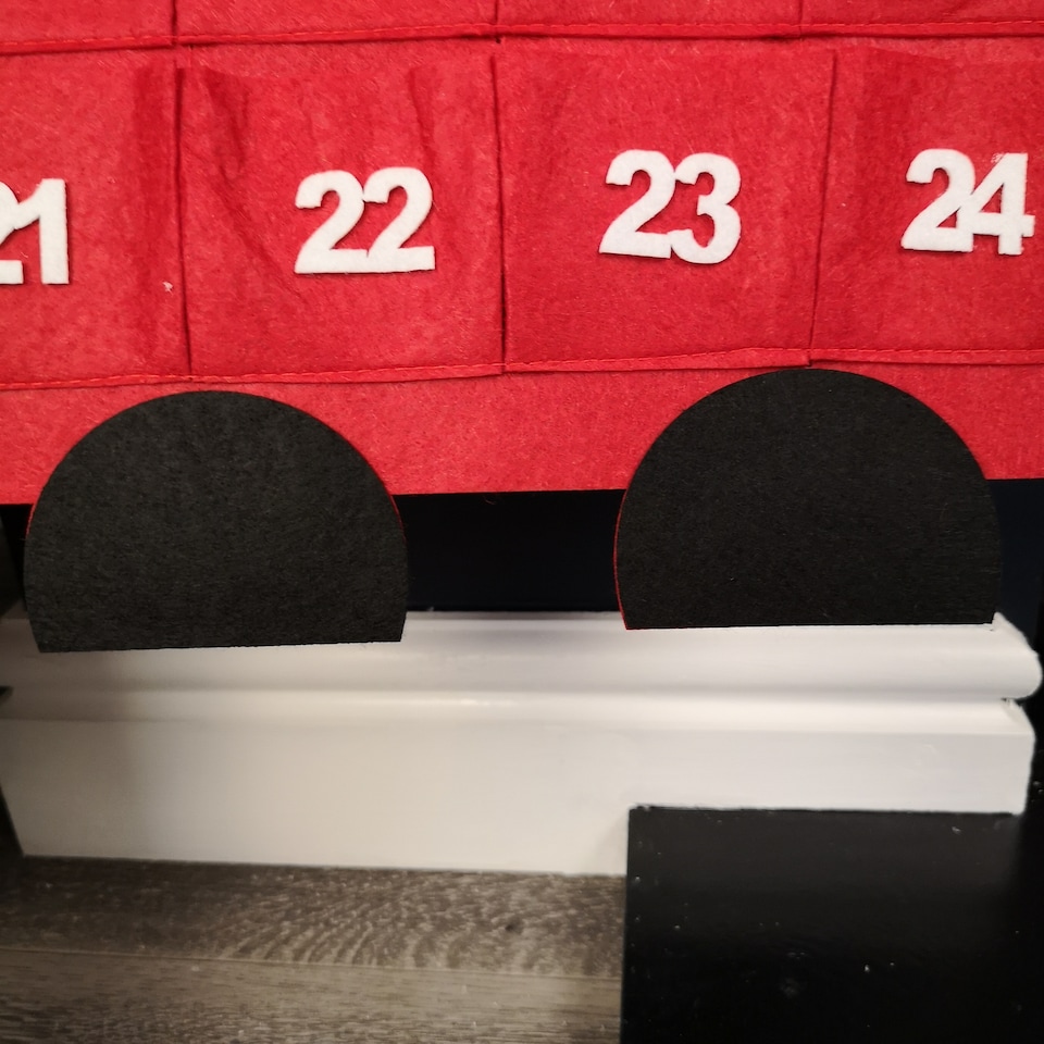 image 1 of 90cm Fabric Red and White Hanging Santa Advent Calendar Christmas Decoration