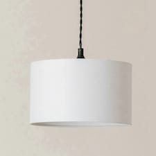 ValueLights Reni Grey Fabric Drum Shade 3 Drop Bar Matte Black Diner Ceiling Pendant Light Black
