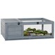 image 6 of PawHut Tortoise House w/ Mesh Roof, Small Pet Reptile Wooden House - Grey