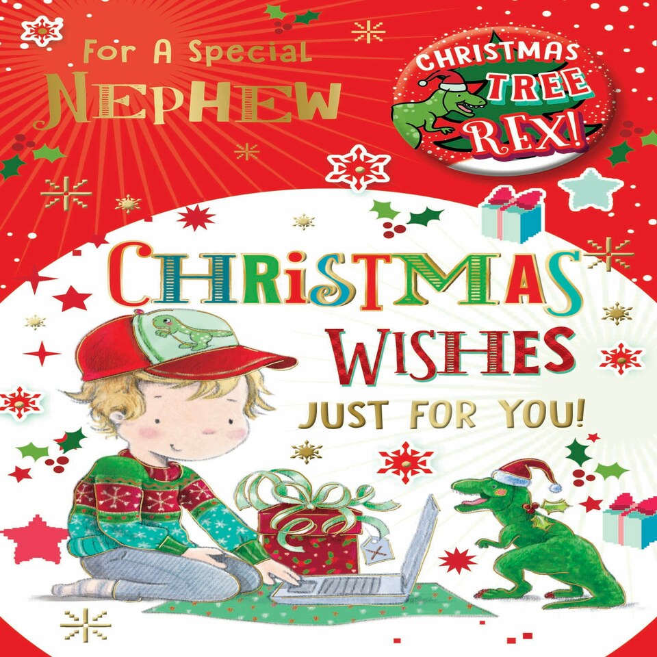 image 1 of For a Special Nephew Just for You Christmas Card with Badge