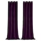 image 1 of Plum Purple Velvet Blackout Eyelet Curtains - 46x63 Inch Drop - Pair | Purple | One Size