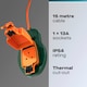 image 2 of Daewoo 1 Gang Weatherproof Socket 15M Extension Lead Garden Cable Reel H Frame