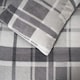 image 3 of OHS Check Printed Teddy Fleece Duvet Cover and Pillowcase Set, King - Charcoal