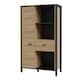 image 3 of High Rock Wide Shelf Unit in Matt Black/Riviera Oak