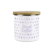 Lilac Polka Dot Large Decaf Coffee Canister