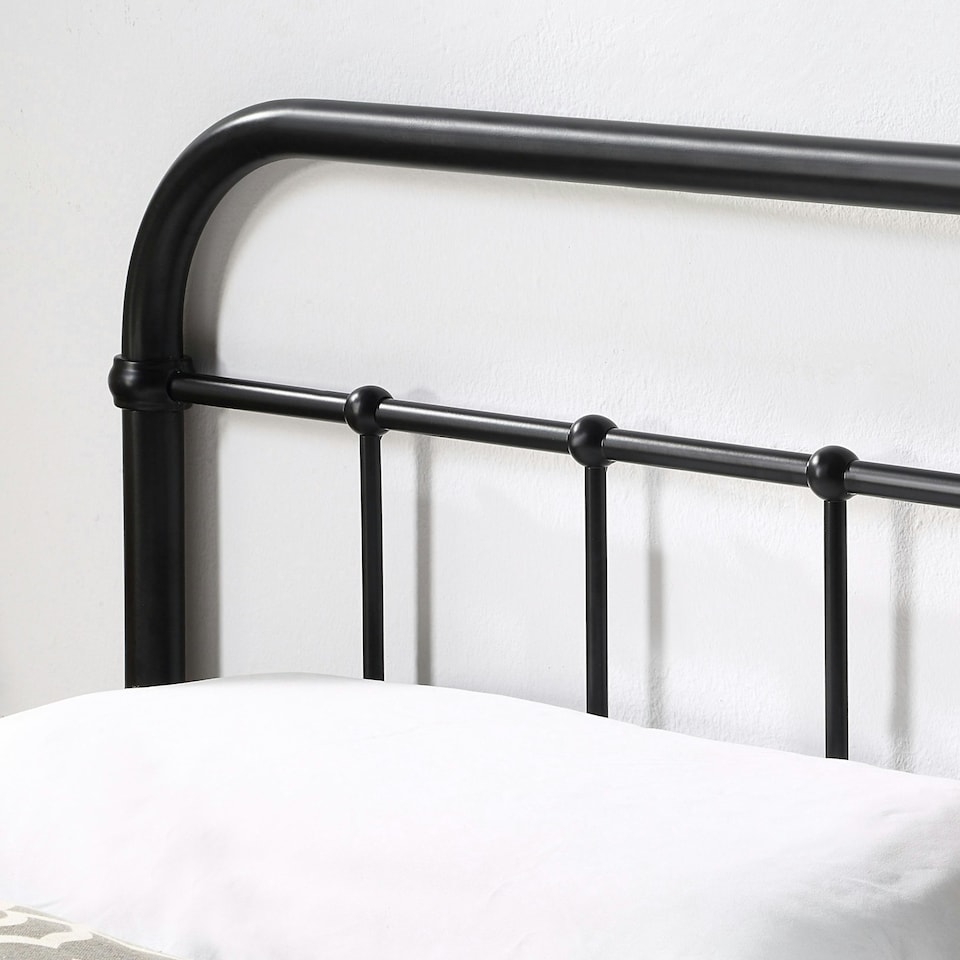 image 1 of Tewin Vintage Hospital Style Black Metal Bed Frame (Single)