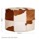 image 5 of Interiors By Premier Brown & White Genuine Cowhide Ottoman,Soft Padded Leather Footstool With Stitched Detailing,Pouffe Stool Brown