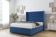 image 3 of Sloomy Dior Navy Plush Divan Bed Base No Drawers With 54 Inch Wingback Headboard | Blue | Navy | Small Single | 1