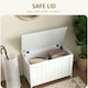 image 3 of HOMCOM Storage Chest with 2 Safety Hinges, Modern Storage Bench, White