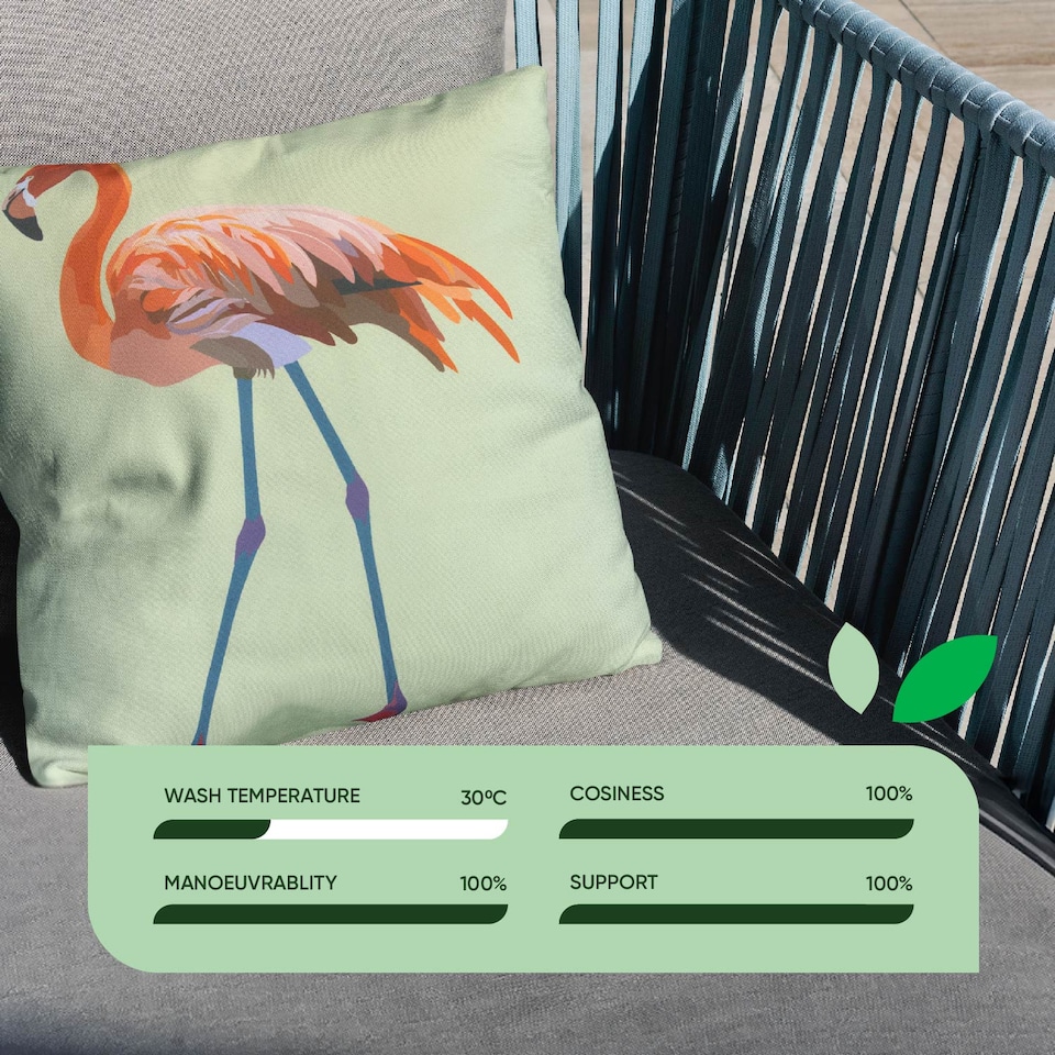 image 1 of Gardenwize Solo Flamingo Scatter Cushions Outdoor (Pair)