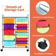 image 7 of COSTWAY 15 Drawers Storage Trolley Rolling Utility Cart Multi-color