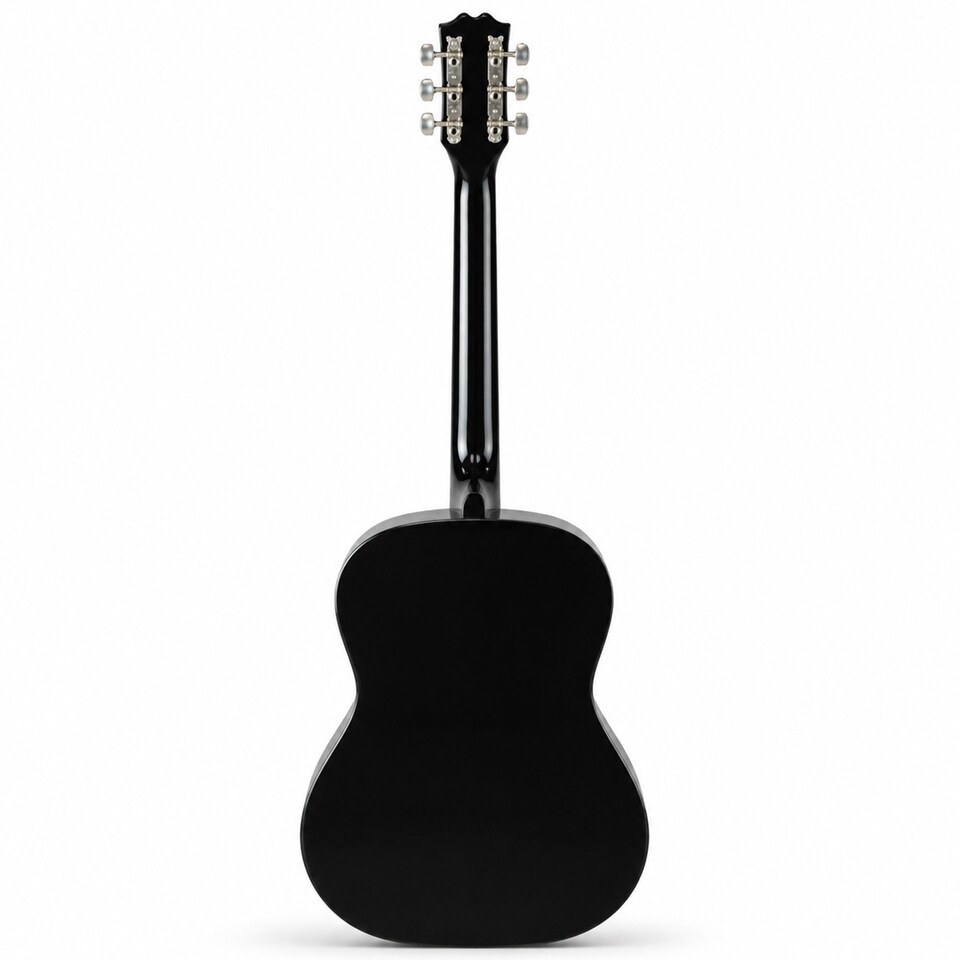image 1 of Black 39 Inch Full Size 6 String Steel Strung Acoustic Guitar | Black