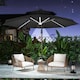 image 9 of Outsunny 3 m Cantilever Roma Parasol with LED Solar Lights, Crank and Tilt, Aluminium Frame, Cross Base and Adjustable Canopy 360 Rotating Sun Umbrella with 2Tier Shade, Grey
