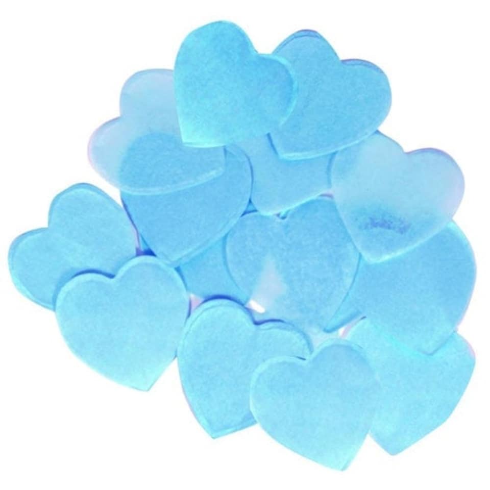 Baby Blue Heart Shaped Tissue Paper Table Confetti 100 Grams