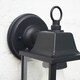 image 4 of ValueLights Allgreave Black Metal and Glass Outdoor Security Wall Light Lantern