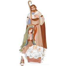 Christmas Nativity Scene Lifesize Cardboard Cutout 183cm