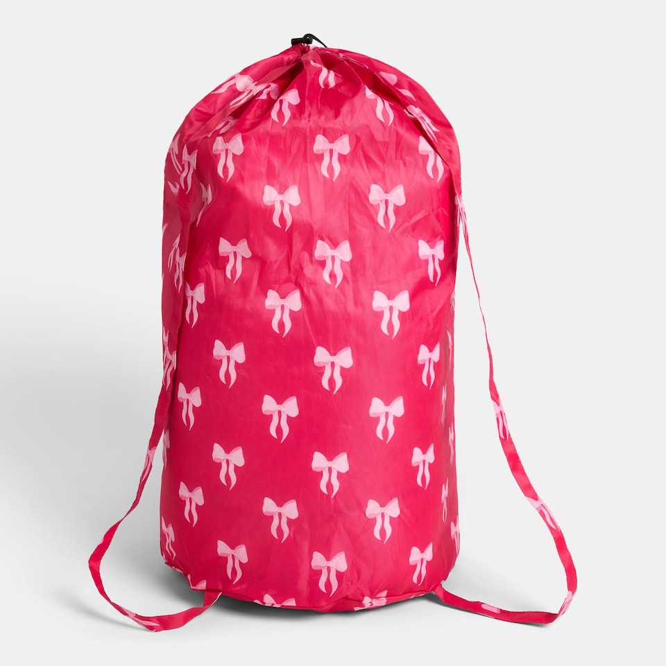 image 1 of OHS Printed Drawstring Laundry Bag Travel Backpack Lightweight