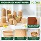 image 2 of ECONX 26oz Kraft Disposable Paper Soup Cups Food Containers with Lids Takeaway Tubs 50pc