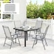 image 7 of Outsunny 42 x 42cm Replacement Garden Seat Cushion Pad with Ties, Light Grey | Grey | Light Grey | 42L x 42W x 5H cm