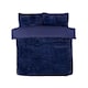 image 1 of Chunky Ribbed Fur Polyester Duvet Cover Set with Pillowcase Blue | Navy | Double