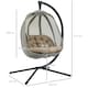 image 5 of Outsunny Folding Hanging Egg Chair w/ Cushion and Stand for Indoor Brown