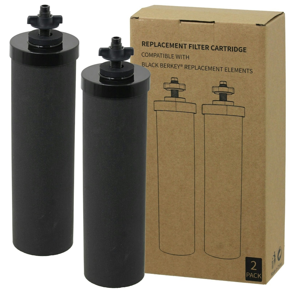 image 1 of SPARES2GO Water Filter Elements compatible with Berkey Purification System (2 x Cartridge Filters)
