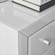image 2 of Furniturebox Lexi Small Slimline White 3 Drawer Mirrored Bedside Table