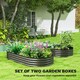 image 3 of Outsunny Set of 2 Raised Beds for Garden with Metal Plant Stakes, Dark Grey 