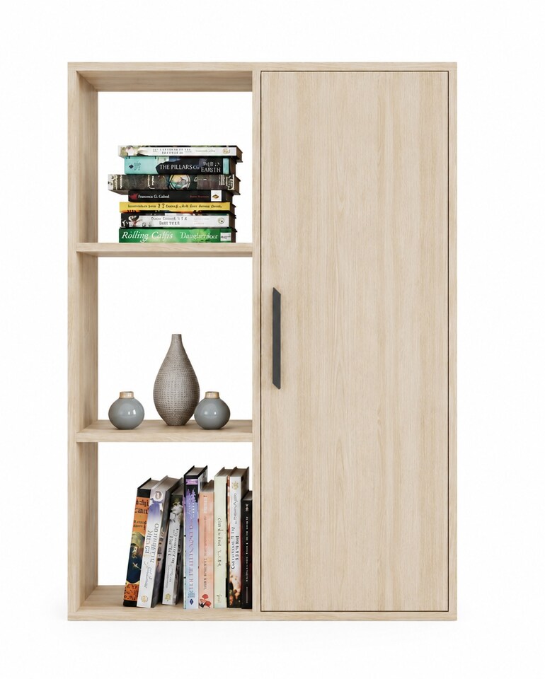 image 1 of Decorotika Patrick 3 Shelves and a Cabinet Bookcase
