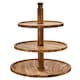 image 1 of Kora Sheesham Wood Three Tier Cake Stand Brown